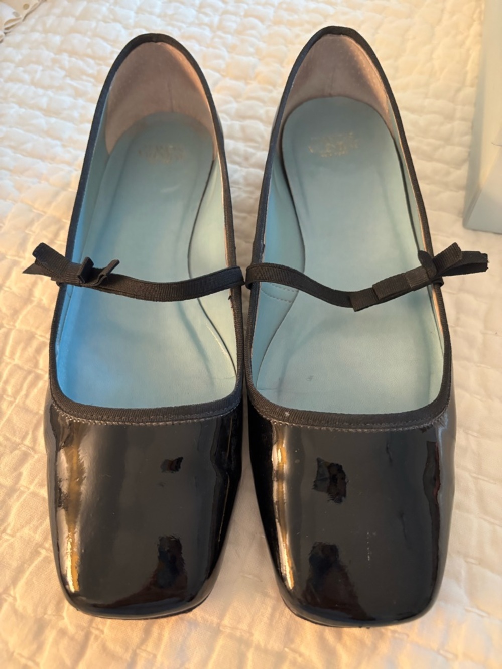 Frances Valentine Black Patent Mary Janes - Size 8.5